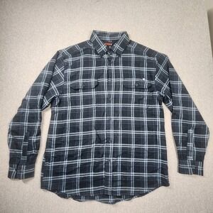 Wolverine Flannel Shirt Mens Large Black Plaid Good Long Sleeve Workwear Button